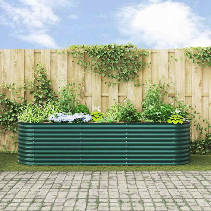 Garden Raised Bed Green 320 X 80 X 81 Cm Steel Axbbnoxt