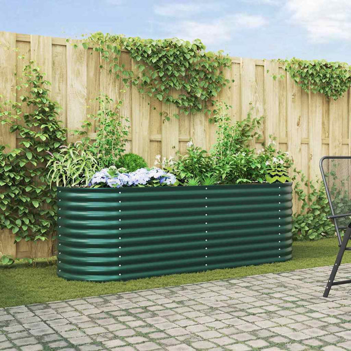 Garden Raised Bed Green 240 X 80 X 81 Cm Steel Axbbnoxa