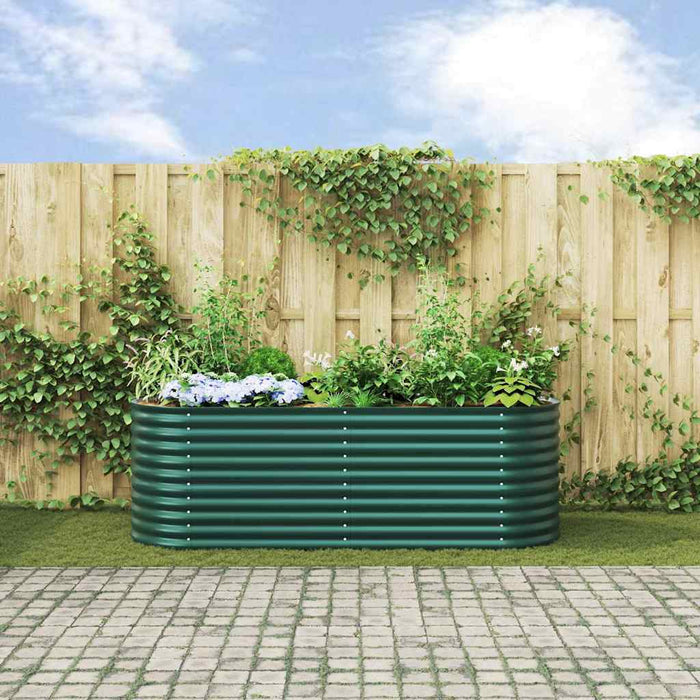 Garden Raised Bed Green 240 X 80 X 81 Cm Steel Axbbnoxa