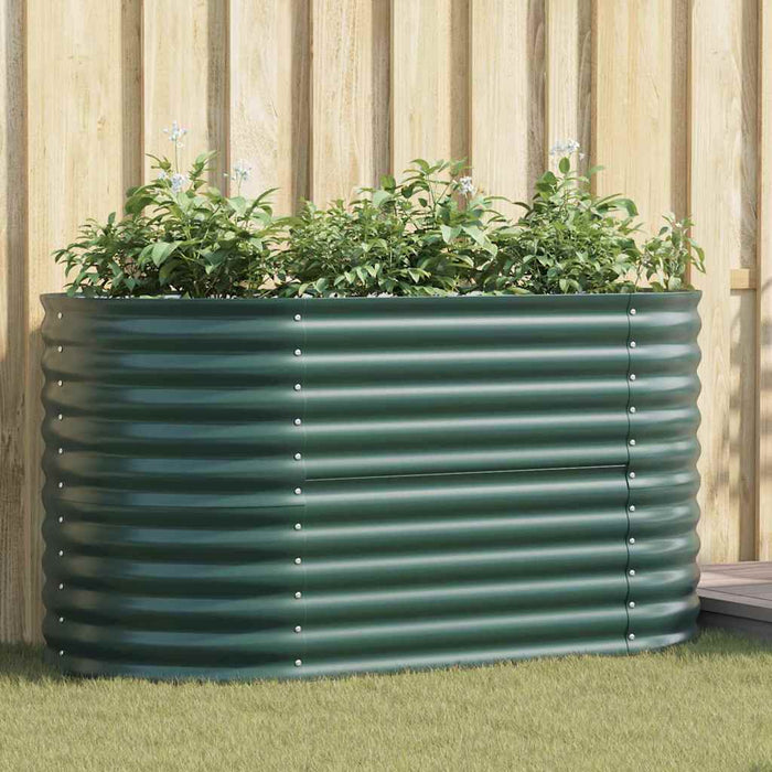 Garden Raised Bed Green 160 X 80 X 81 Cm Steel Axbbnoxp