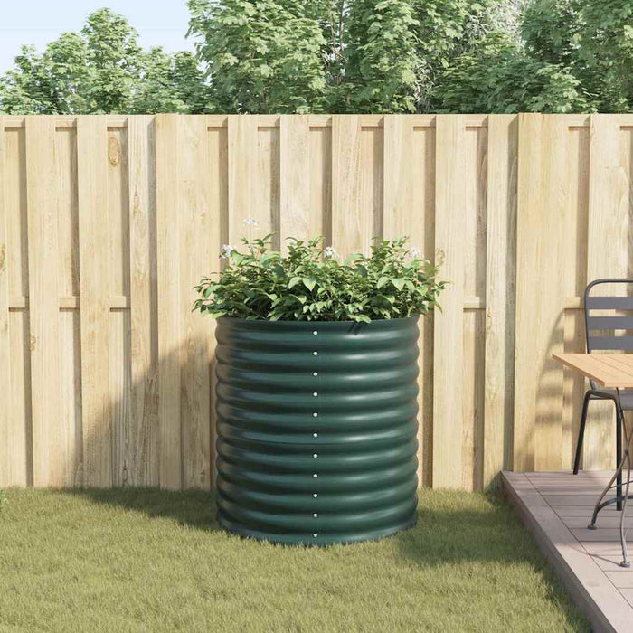 Garden Raised Bed Green 80 X 80 X 81 Cm Steel Axbbnoxl