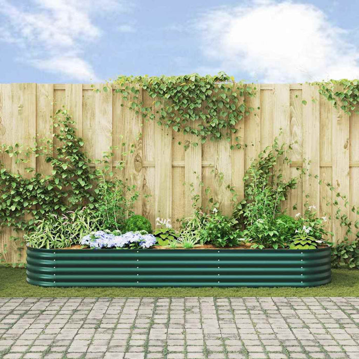 Garden Raised Bed Green 320 X 80 X 44 Cm Steel Axbbnoxn