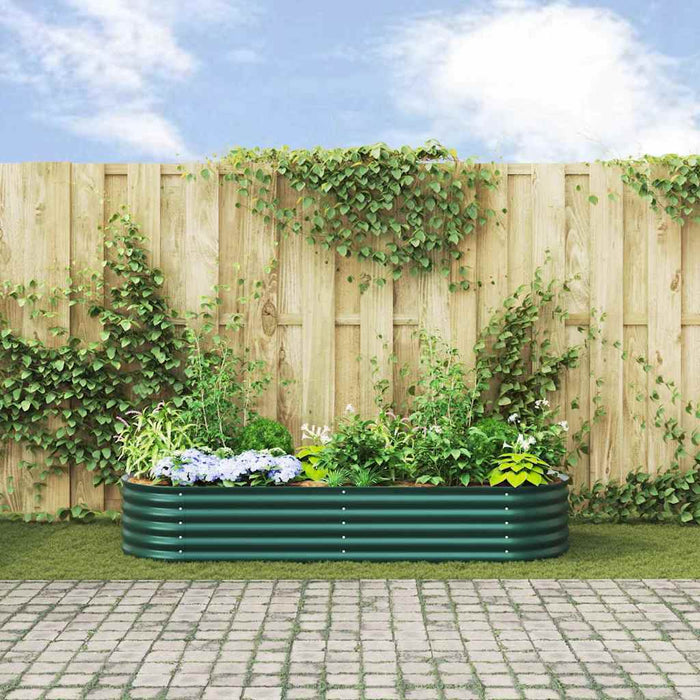 Garden Raised Bed Green 240 X 80 X 44 Cm Steel Axbbnoxk