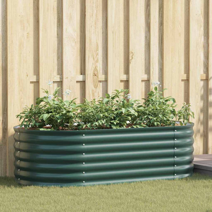 Garden Raised Bed Green 160 X 80 X 44 Cm Steel Axbbnotb