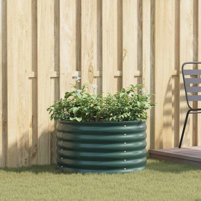 Garden Raised Bed Green 80 X 80 X 44 Cm Steel Axbbnoto