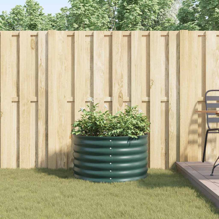 Garden Raised Bed Green 80 X 80 X 44 Cm Steel Axbbnoto