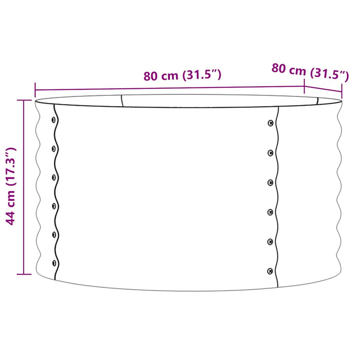 Garden Raised Bed Green 80 X 80 X 44 Cm Steel Axbbnoto