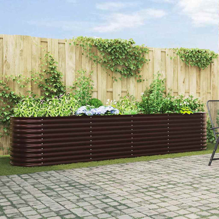 Garden Raised Bed Brown 400 X 80 X 81 Cm Steel Axbbnotx