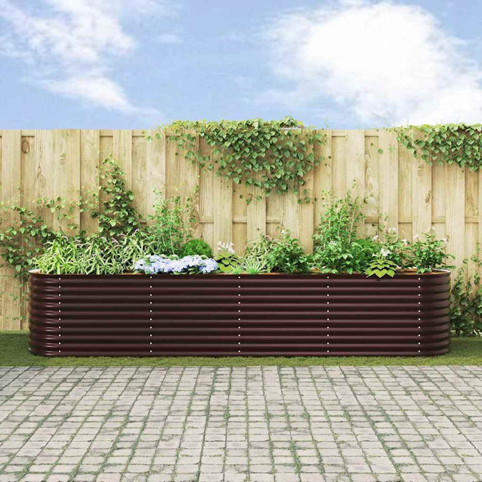 Garden Raised Bed Brown 400 X 80 X 81 Cm Steel Axbbnotx