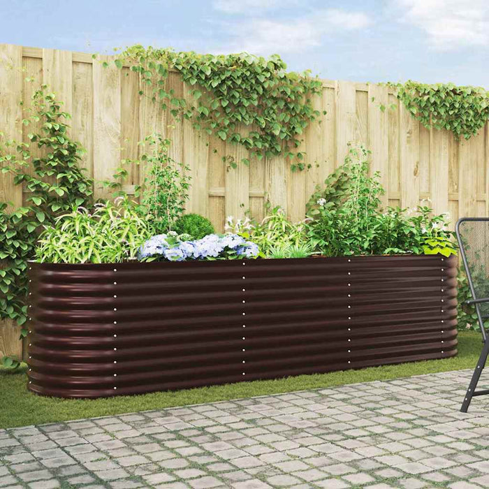 Garden Raised Bed Brown 320 X 80 X 81 Cm Steel Axbbnott