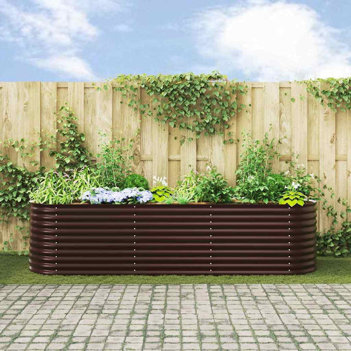 Garden Raised Bed Brown 320 X 80 X 81 Cm Steel Axbbnott