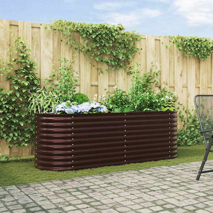 Garden Raised Bed Brown 240 X 80 X 81 Cm Steel Axbbnota