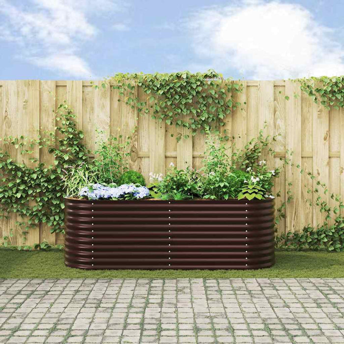 Garden Raised Bed Brown 240 X 80 X 81 Cm Steel Axbbnota
