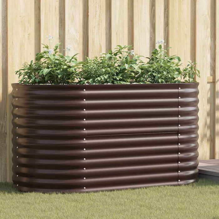 Garden Raised Bed Brown 160 X 80 X 81 Cm Steel Axbbnotp