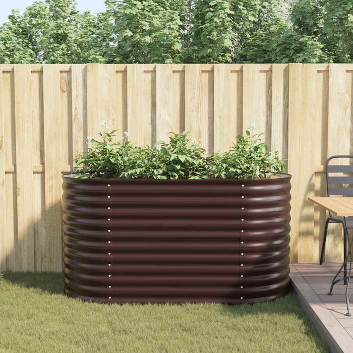 Garden Raised Bed Brown 160 X 80 X 81 Cm Steel Axbbnotp