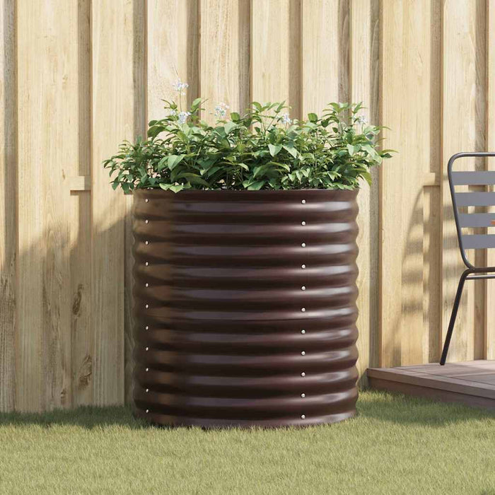 Garden Raised Bed Brown 80 X 80 X 81 Cm Steel Axbbnotl