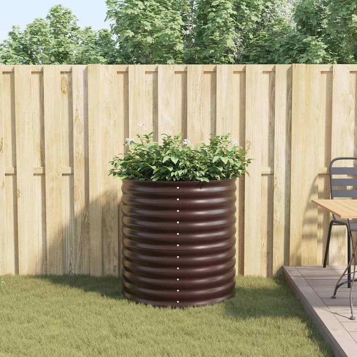 Garden Raised Bed Brown 80 X 80 X 81 Cm Steel Axbbnotl