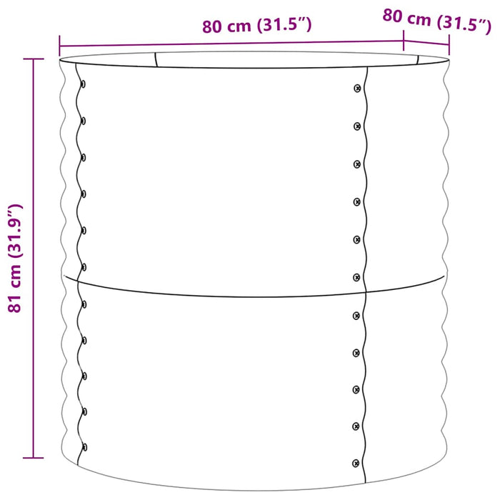 Garden Raised Bed Brown 80 X 80 X 81 Cm Steel Axbbnotl
