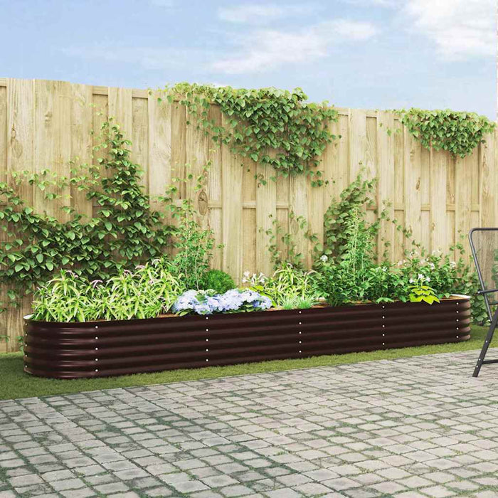 Garden Raised Bed Brown 400 X 80 X 44 Cm Steel Axbbnoti
