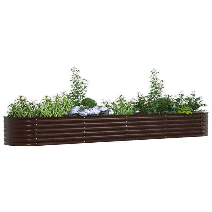 Garden Raised Bed Brown 400 X 80 X 44 Cm Steel Axbbnoti