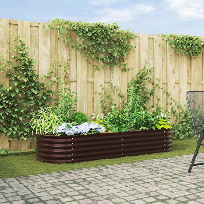 Garden Raised Bed Brown 240 X 80 X 44 Cm Steel Axbbnotk