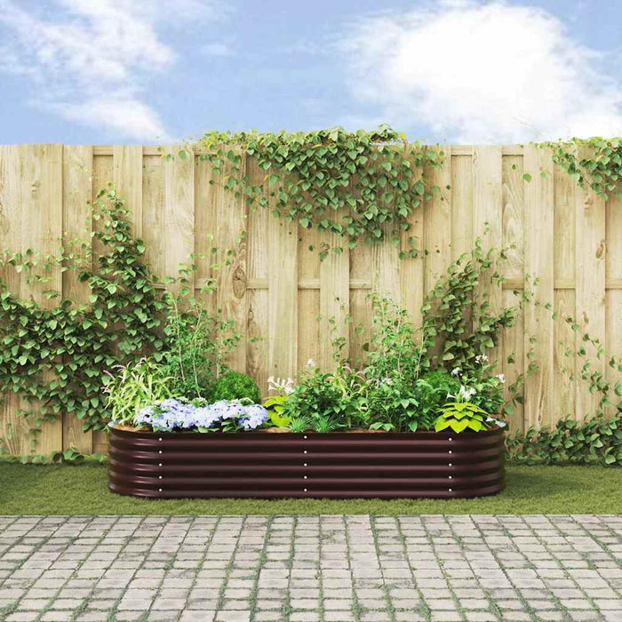 Garden Raised Bed Brown 240 X 80 X 44 Cm Steel Axbbnotk