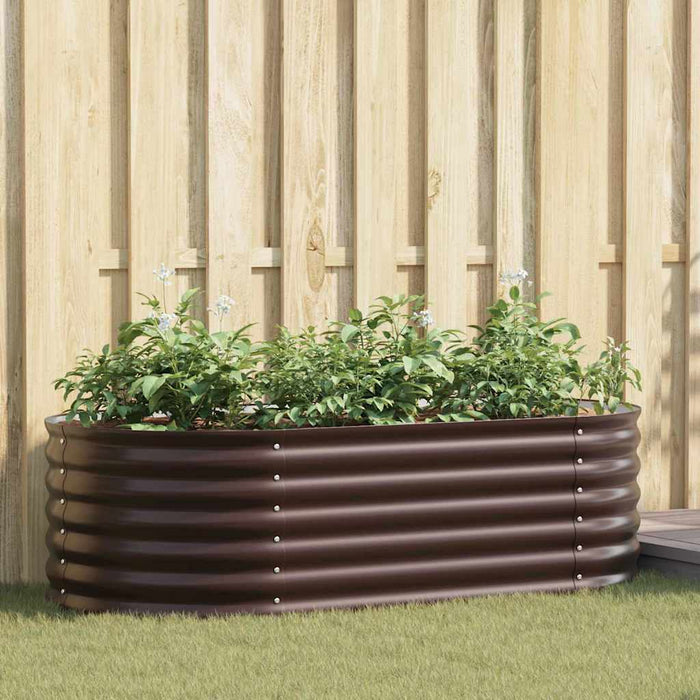 Garden Raised Bed Brown 160 X 80 X 44 Cm Steel Axbbnoab