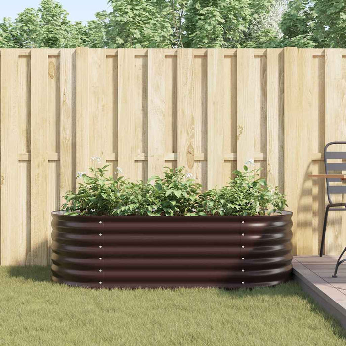 Garden Raised Bed Brown 160 X 80 X 44 Cm Steel Axbbnoab