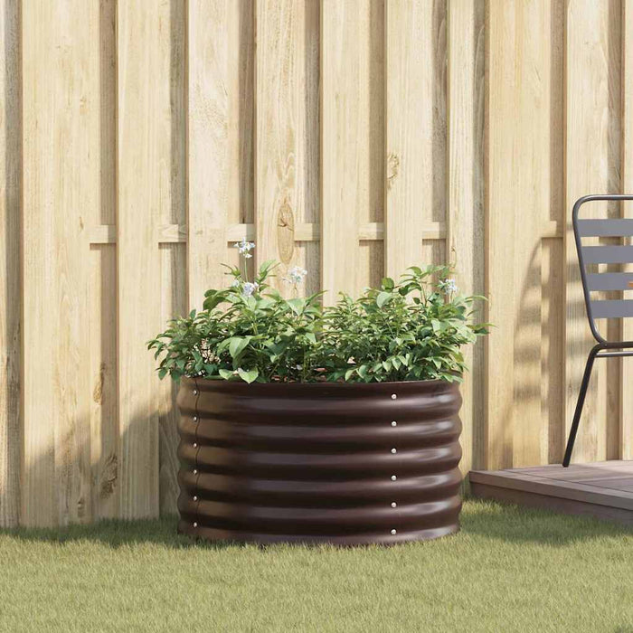 Garden Raised Bed Brown 80 X 80 X 44 Cm Steel Axbbnoao