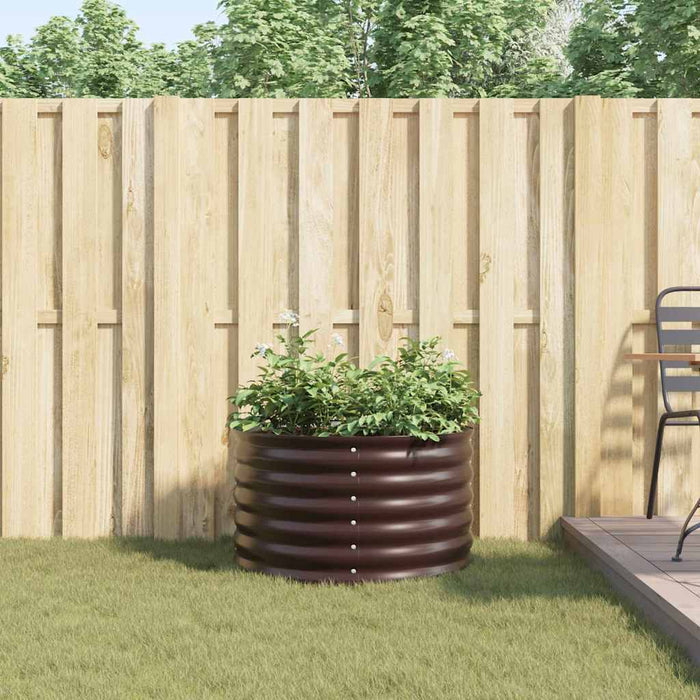 Garden Raised Bed Brown 80 X 80 X 44 Cm Steel Axbbnoao