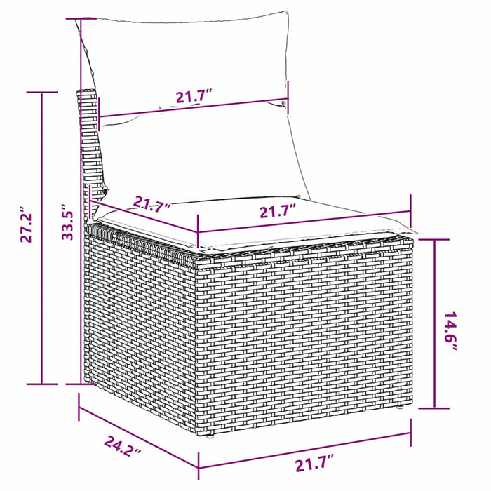 Garden Sofa Set With Cushion 6 Pcs Black Poly Rattan Ttanbka