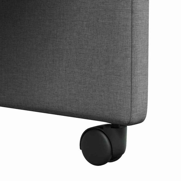 Dining Chairs With Wheel 2 Pcs Dark Grey 57 X 66 X 94 Cm Fabric Axboinbn