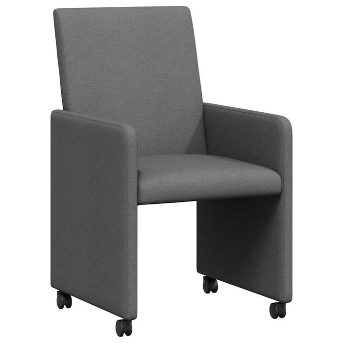 Dining Chairs With Wheel 2 Pcs Dark Grey 57 X 66 X 94 Cm Fabric Axboinbn