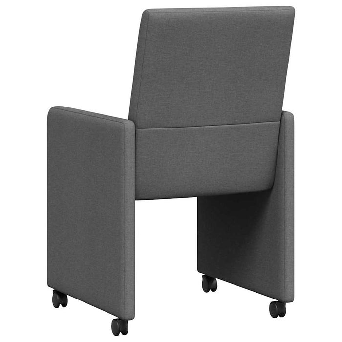 Dining Chairs With Wheel 2 Pcs Dark Grey 57 X 66 X 94 Cm Fabric Axboinbn