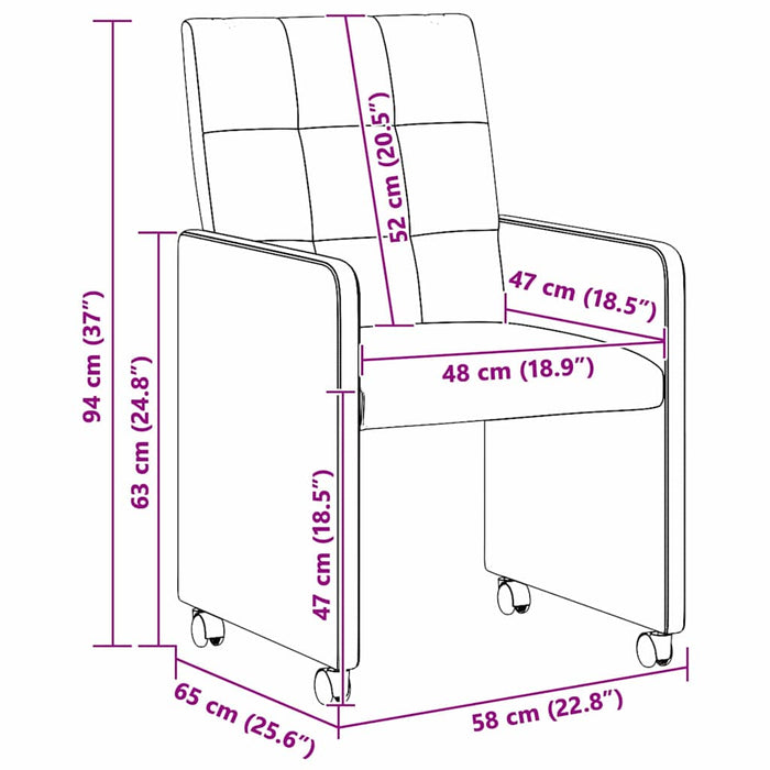 Dining Chairs 2 Pcs Dark Grey 58 X 65 X 94 Cm Fabric Axbointb