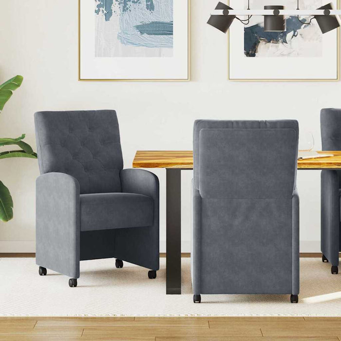 Dining Chairs 2 Pcs Dark Grey 58 X 67 X 97 Cm Velvet Axboinli