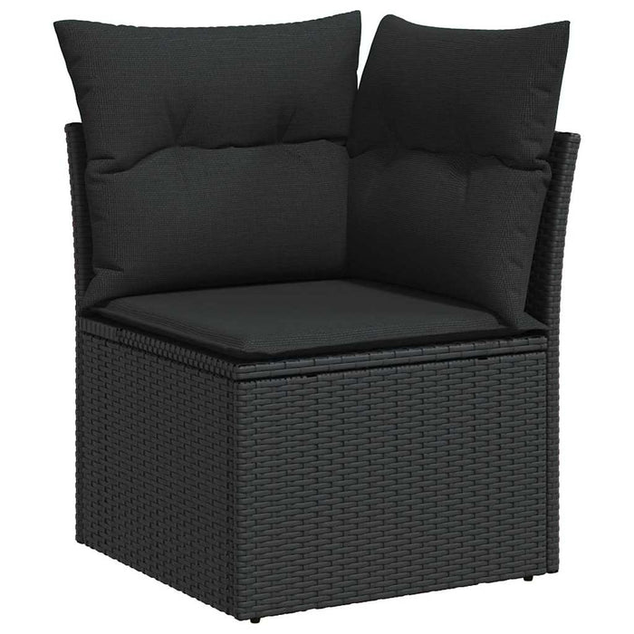 Garden Sofa Set With Cushion 5 Pcs Black Poly Rattan Ttpabtx