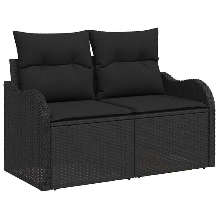 Garden Sofa Set With Cushion 5 Pcs Black Poly Rattan Ttpatix