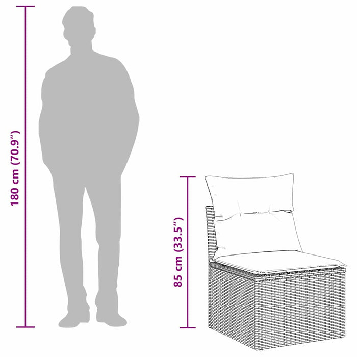 Garden Sofa Set With Cushion 3 Pcs Black Poly Rattan Ttpapix