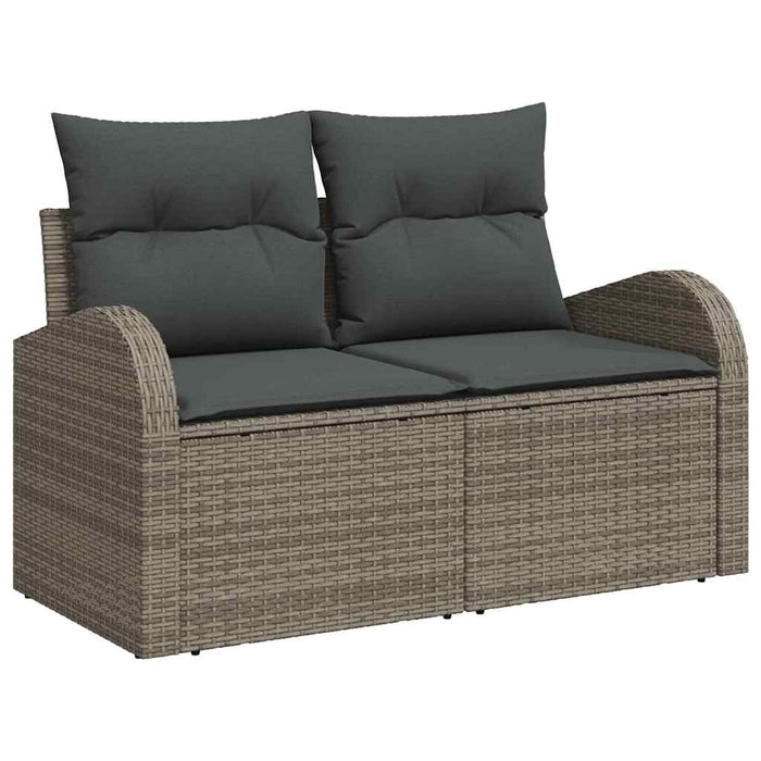 Sofa Set With Cushion With Storage 5 Pcs Grey Poly Rattan Ttpaibn