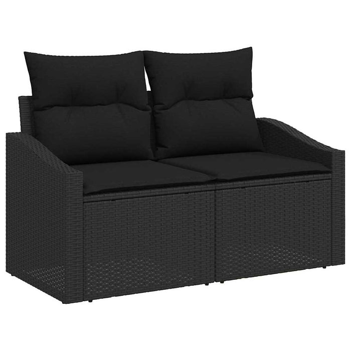 Sofa Set With Cushion With Storage 5 Pcs Black Poly Rattan Ttpptkx