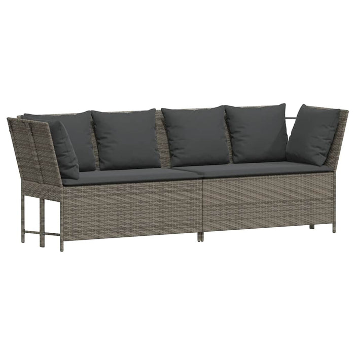 Garden Sofa With Cushions Grey Poly Rattan Ttlptto