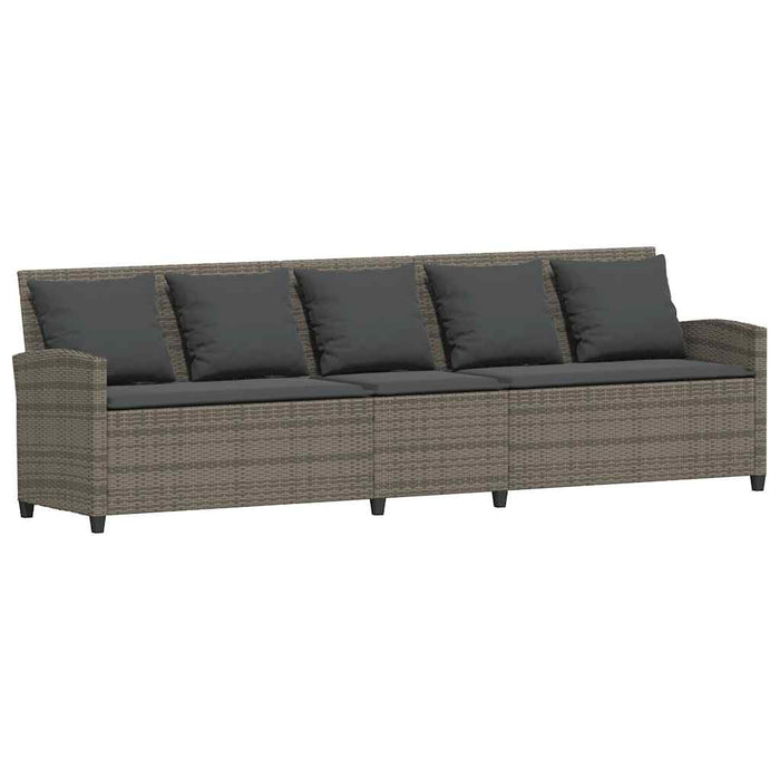 Garden Sofa With Cushions Grey Poly Rattan Ttlptto