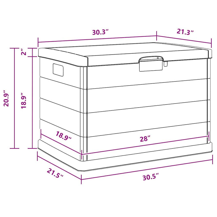 Garden Storage Box - Anthracite, 77.5 X 54.5 X 53 Cm, Plastic, 170 L Axbblank