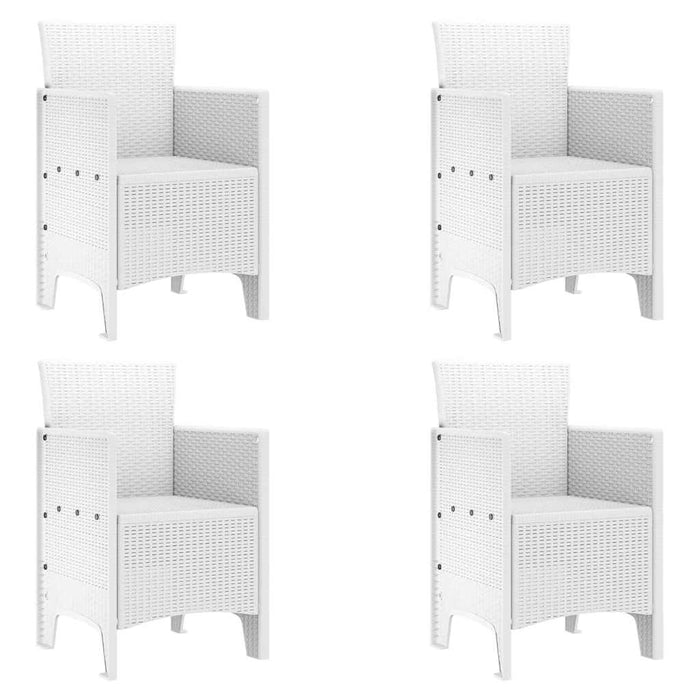 Garden Chairs 4 Pcs White Standard Pe Rattan Naiain
