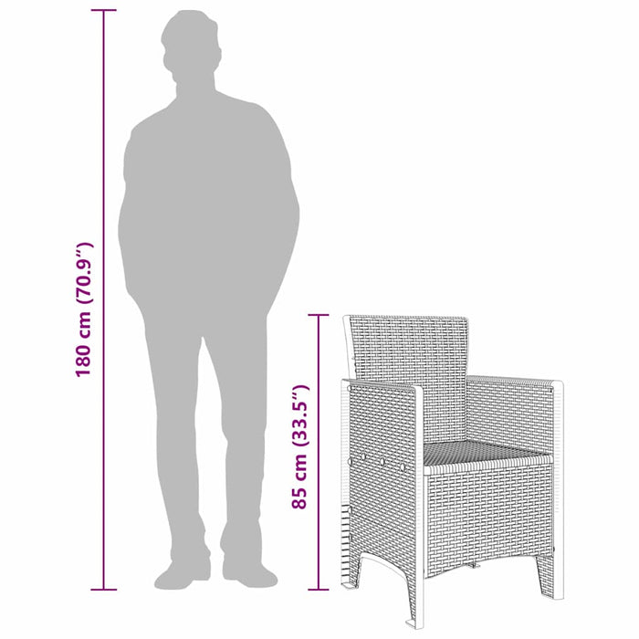 Garden Chairs 4 Pcs White Standard Pe Rattan Naiain