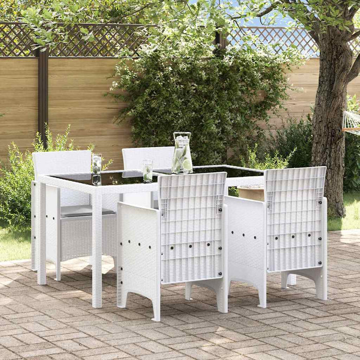 Garden Chairs With Cushions 4 Pcs White 53 X 49 X 85 Cm Plastic Naianb
