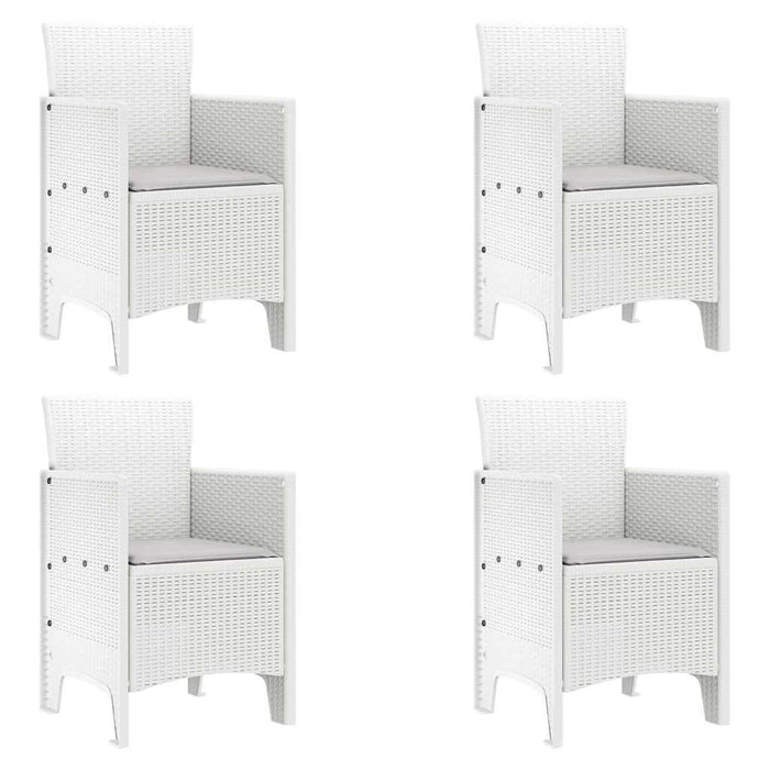 Garden Chairs With Cushions 4 Pcs White 53 X 49 X 85 Cm Plastic Naianb