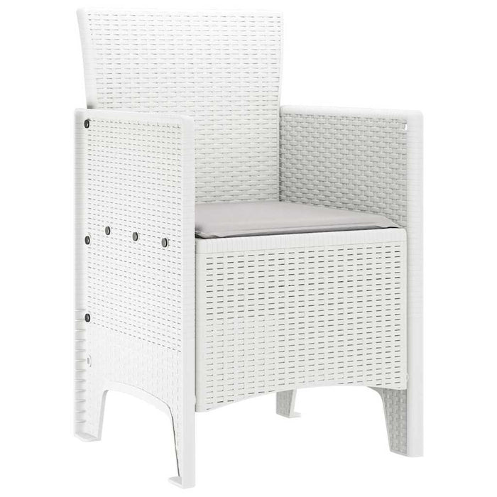 Garden Chairs With Cushions 4 Pcs White 53 X 49 X 85 Cm Plastic Naianb