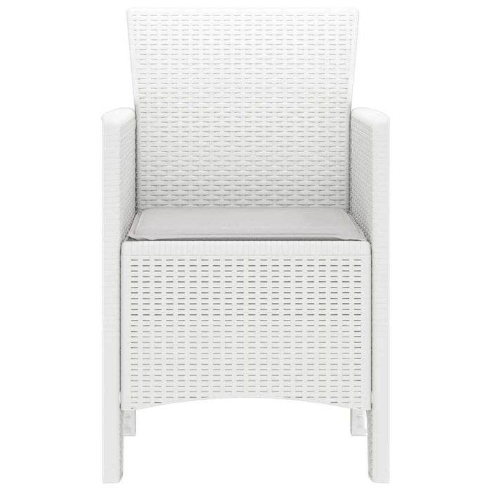 Garden Chairs With Cushions 4 Pcs White 53 X 49 X 85 Cm Plastic Naianb